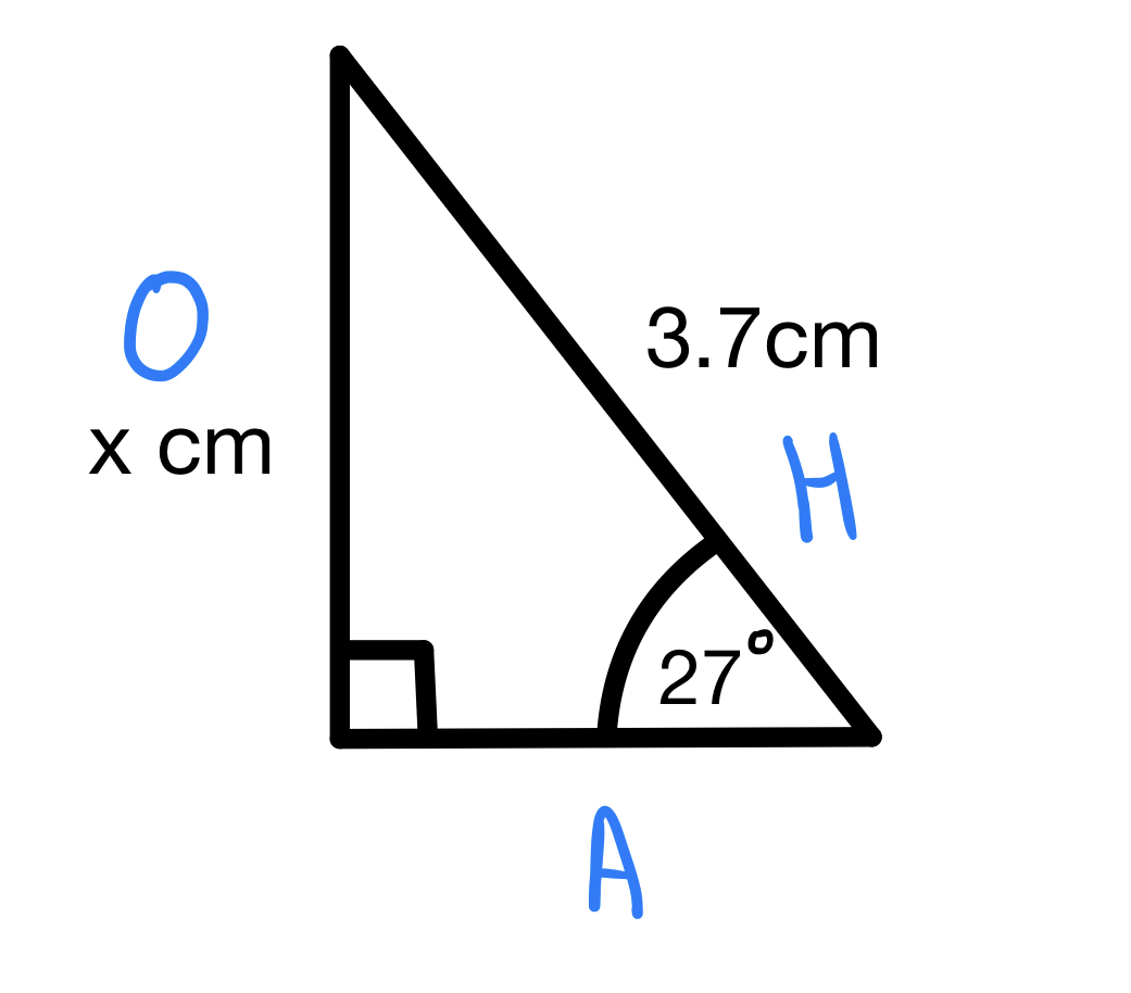 trigonométrie, exemple pour trouver le côté manquant, Jordan Madge