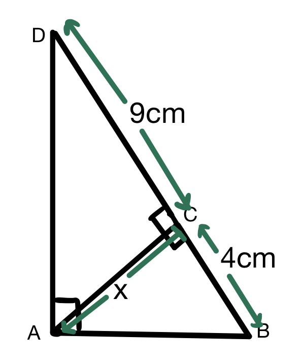 La moyenne géométrique dans un triangle, Triangle avec altitude manquante à trouver, Jordan Madge