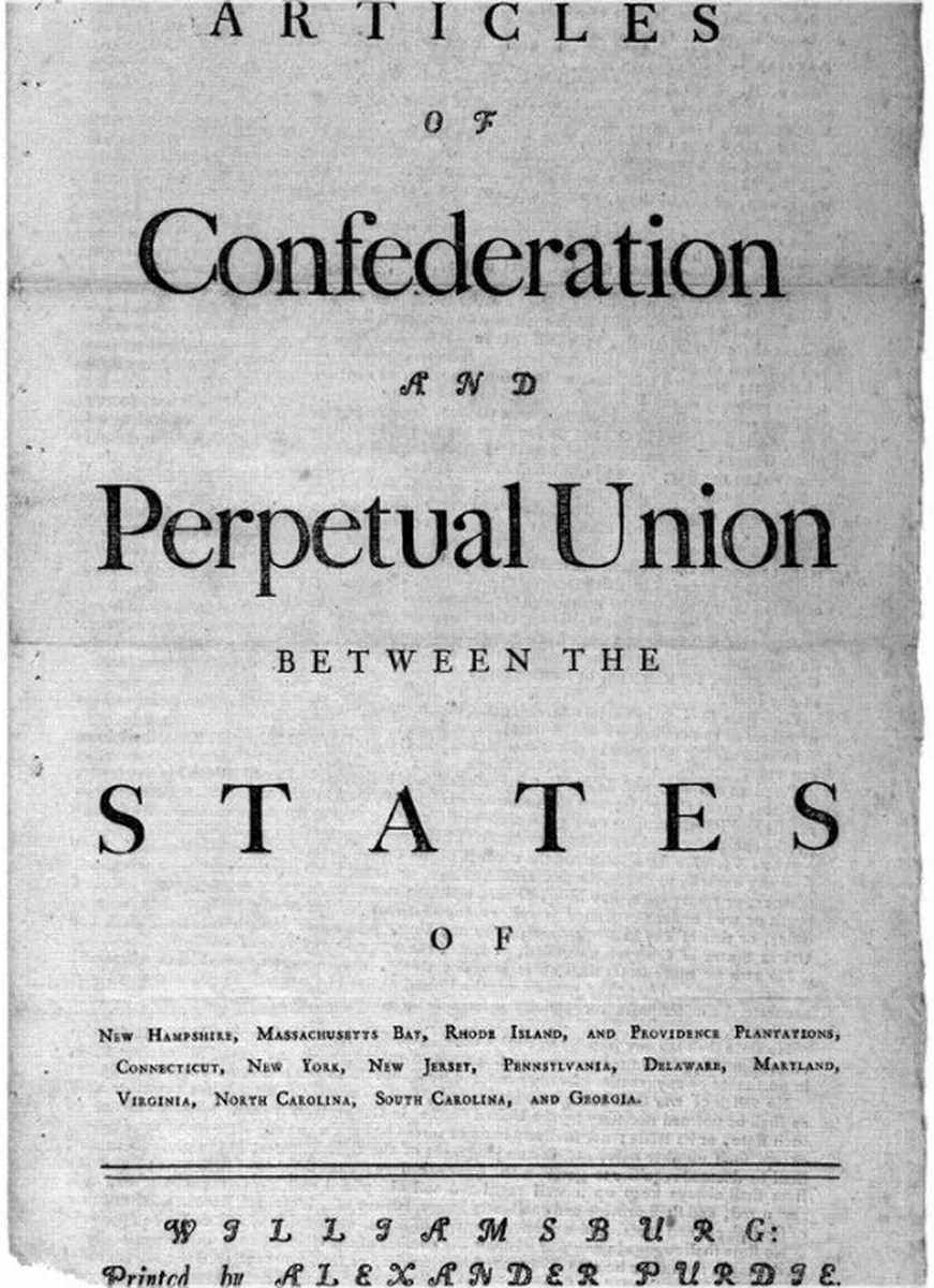 Brutus Papers, Photograph of the Articles of Confederation, StudySmarter