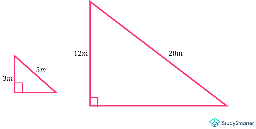 Similitude, Utilisation de la règle de l'angle droit-hypoténuse-côté, StudySmarter