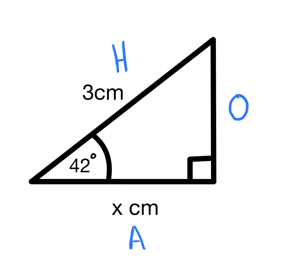 trigonométrie, exemple pour trouver le côté manquant, Jordan Madge