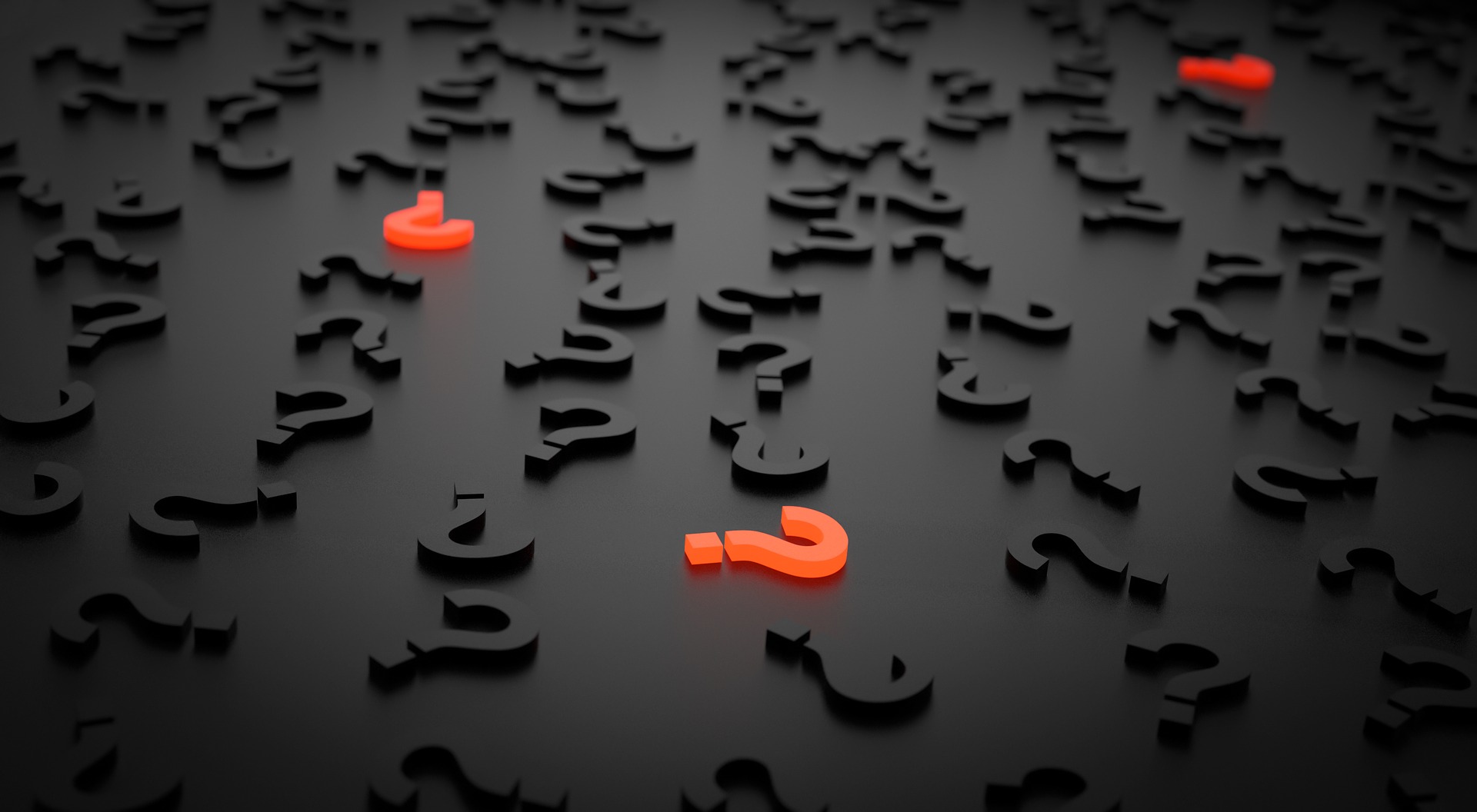 In the Lake of the Woods, Red and black question marks, 91Ó°ÊÓ