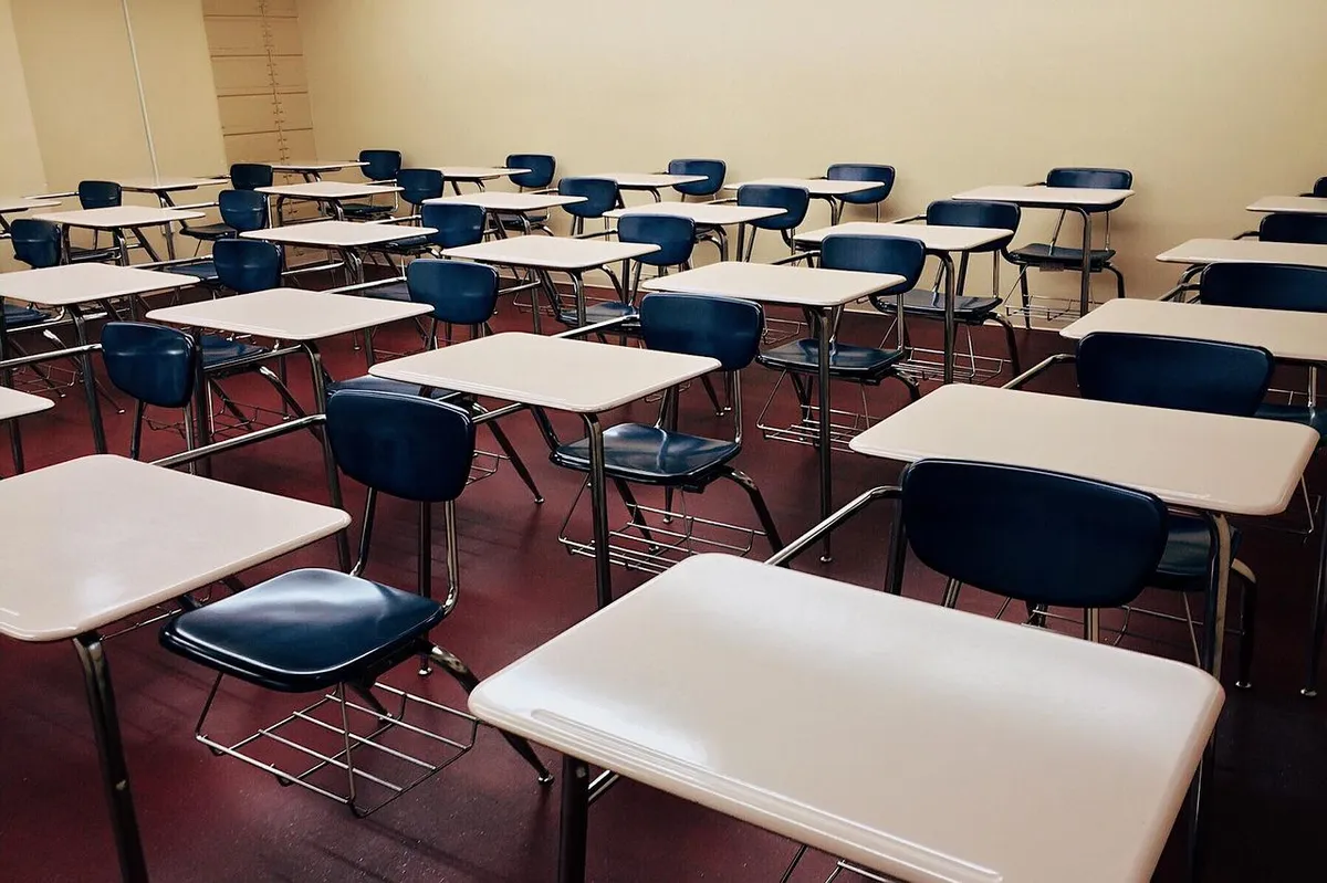 Mercantilización de la Educación, Pupitres vacíos en un aula, StudySmarter