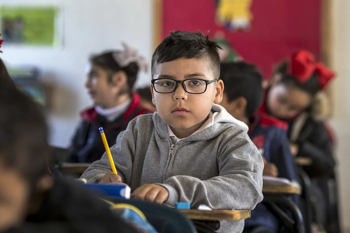 Mercantilización de la Educación, Niño sentado en una habitación mirando a la cámara, StudySmarter