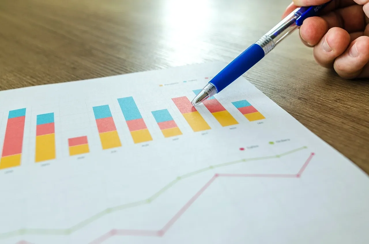 Analyse de contenu en sociologie, personne tenant un stylo et pointant un graphique, sociologie, StudySmarter