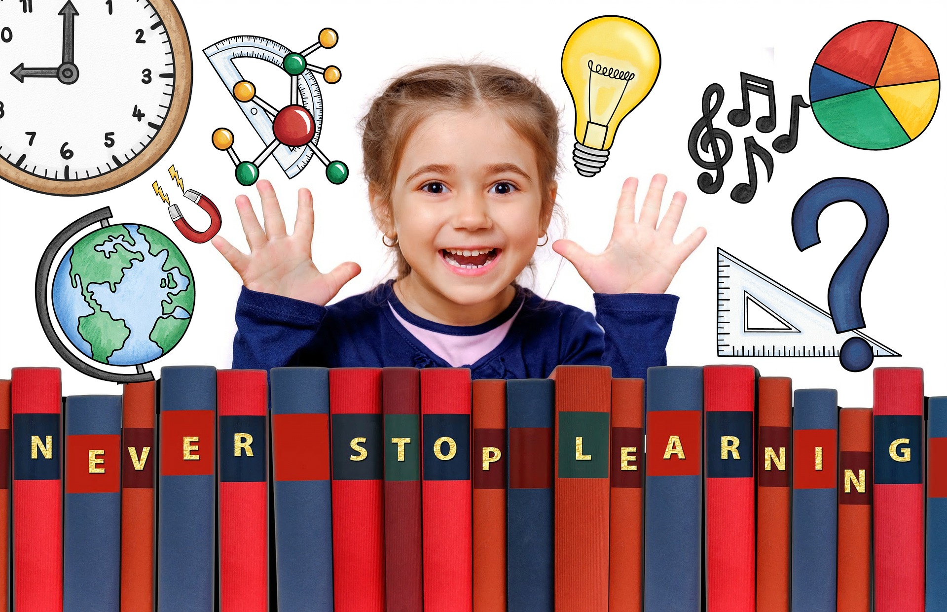 A photo of a little girl who is excited to learn, pixabay.com | StudySmarter Original