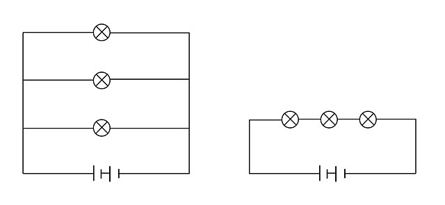 Circuits en série et en parallèle diagramme montrant un circuit en série et en parallèle StudySmarter