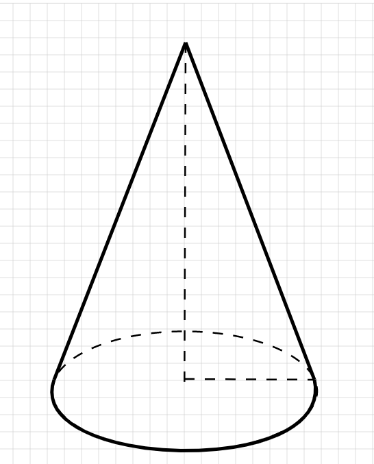 Volumen de un cono Diagrama de un cono StudySmarter