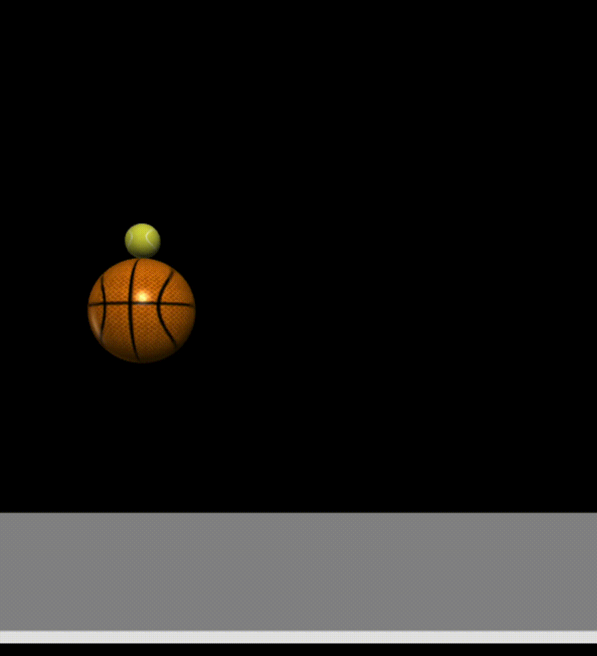 Conservation de l'élan balle de tennis rebondissant sur un ballon de basket StudySmarter