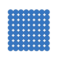 Schéma 2D du modèle de particules d'un solide StudySmarter