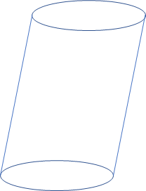Volumen de cilindros Imagen de un cilindro circular oblicuo StudySmarter