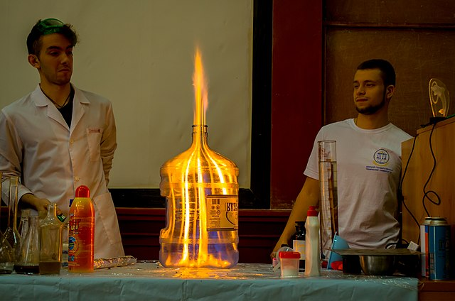 laboratory explosion, Wikimedia Commons