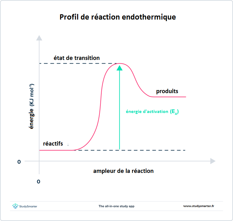 Enthalpie, Profil de réaction endothermique, StudySmarter