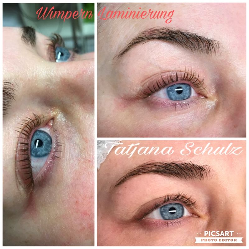 Wimpern Laminierung ohne färben.