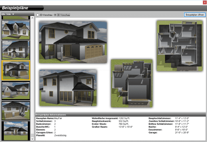 Beispielplan Einfamilienhaus