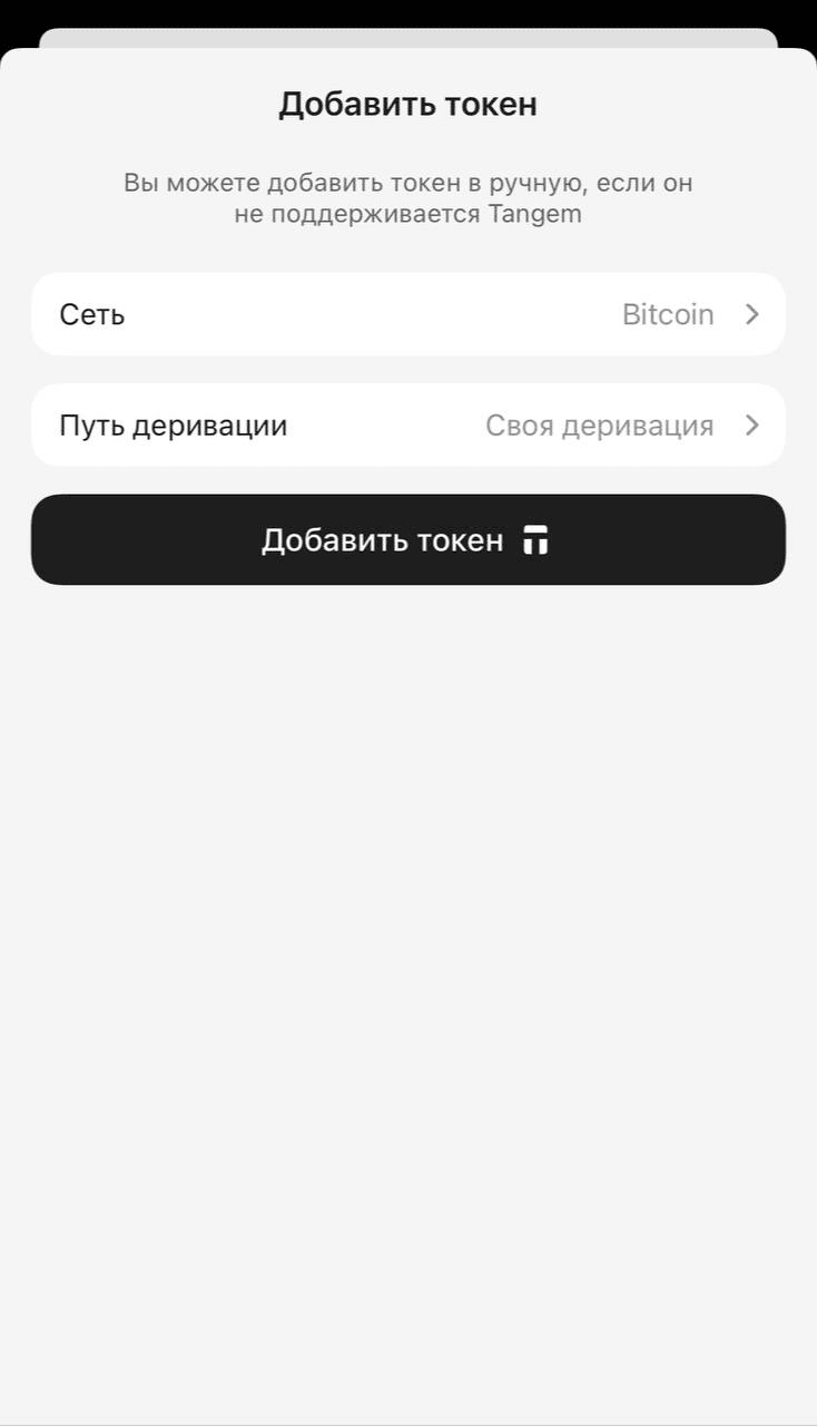 Нажмите на кнопку «Добавить токен».