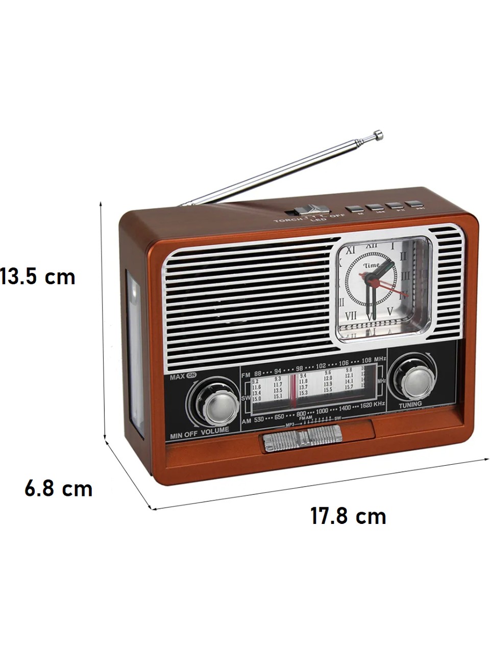 KBROAD 3'' SAATLİ NOSTALJİ RADİO BLUETOOHLU 