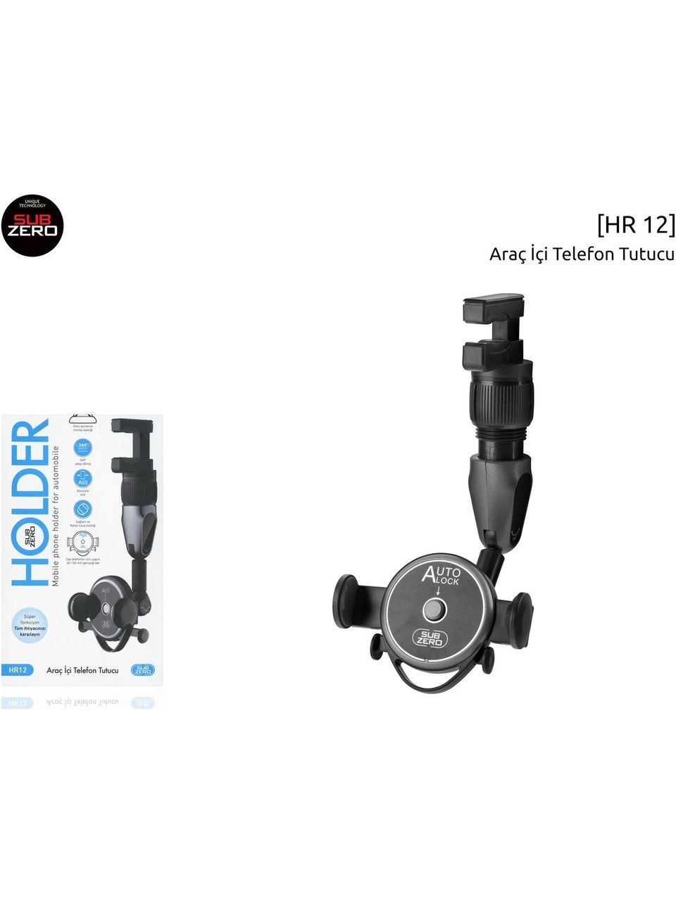 SUBZERO HR12 DÖNERLİ HOLDER AYNA TELEFON TUTUCU 