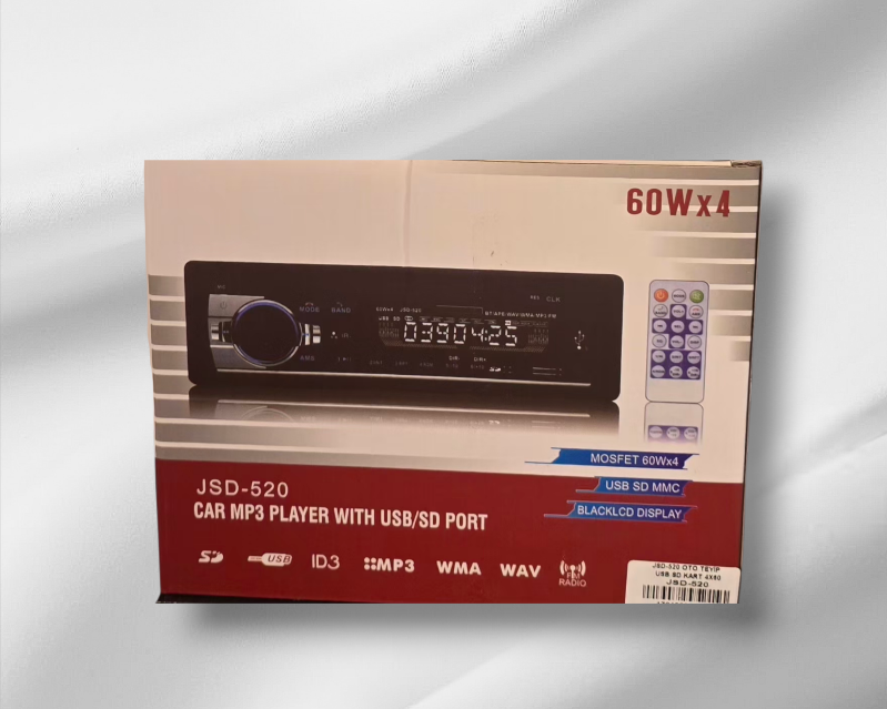 JSD-520 OTO TEYİP BLUETOOH'LU USB SD KART 4X60