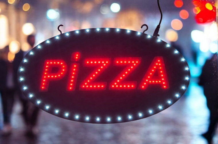 DÖNER PİZZA LEDLİ PANO OVAL ANİMASYONLU YAZI TAM TAKIM 22X39 CM	