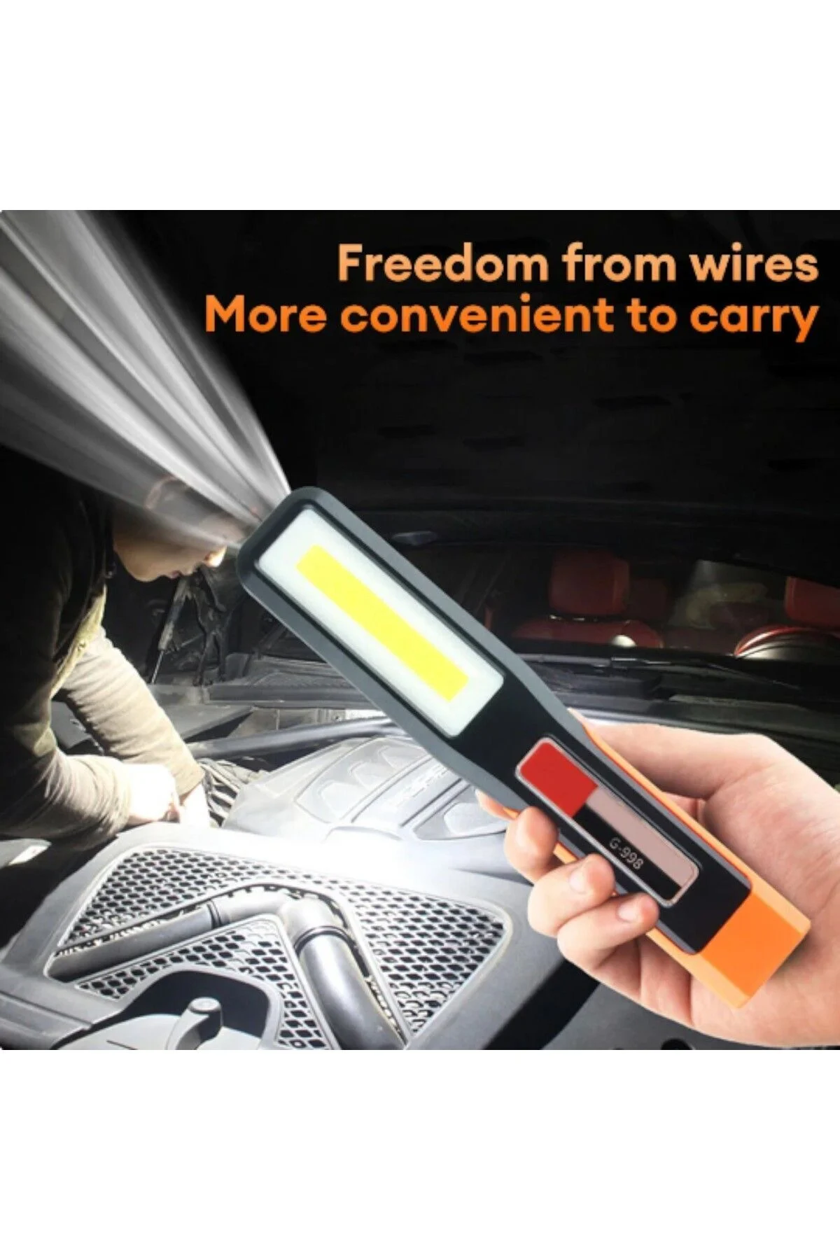 GOLD ORION OR-998 TAŞINABİLİR USB SARJ EL FENERİ MIKNATISLI 