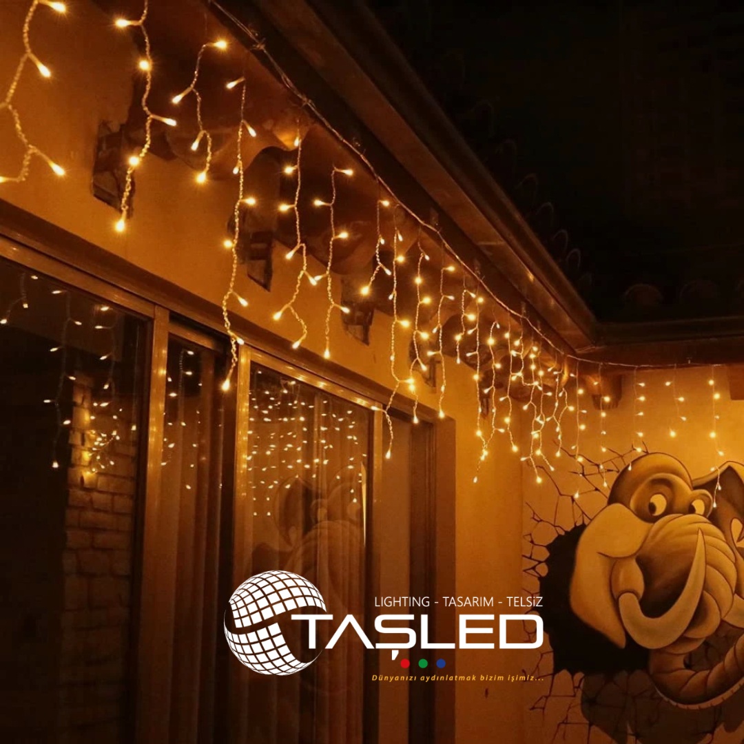 PERDE LED 19 SAÇAK G.IŞIĞI 96 LEDLİ FİŞLİ EKLEMELİ 420 CM SARKITLAR İSE SIRASIYLA 60-50-40 CM DİR
