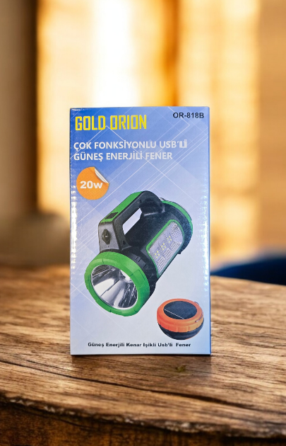 GOLD ORION OR-818B 20W EL FENERİ GÜNEŞ PANELLİ 