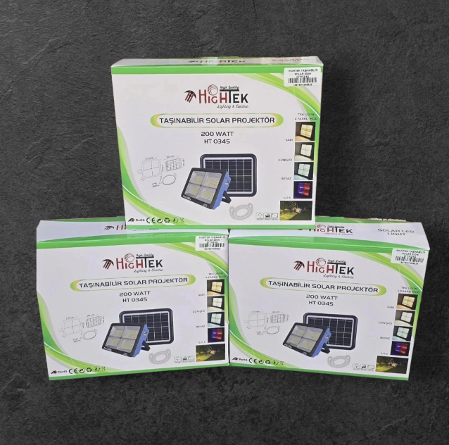 HIGHTEK HT0345 TAŞINABİLİR SOLAR PROJEKTÖR 200W