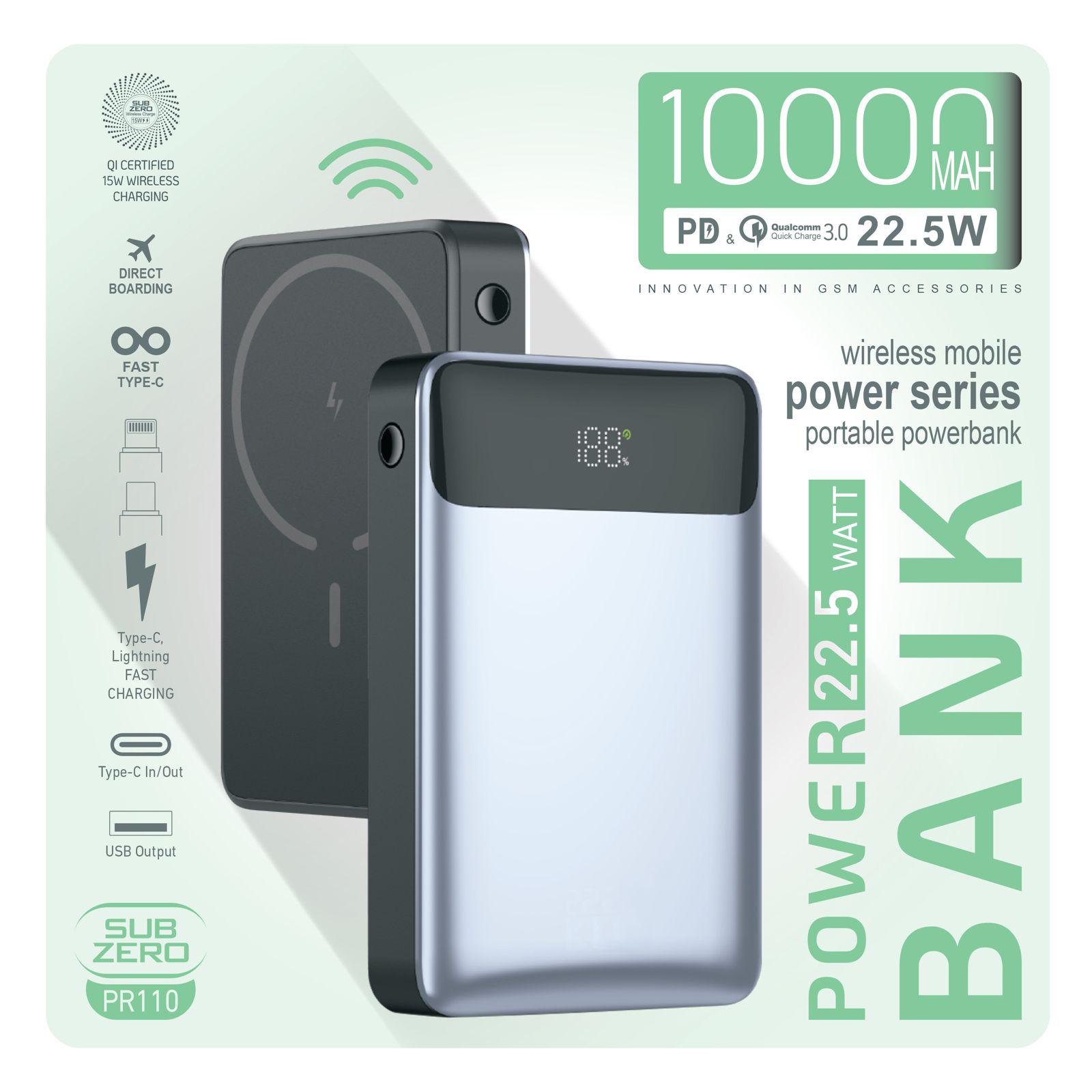 SUBZERO PR110 10.000 MAH MAGSAFE KABLOSUZ 22.5 W HIZLI  POWERBANK 