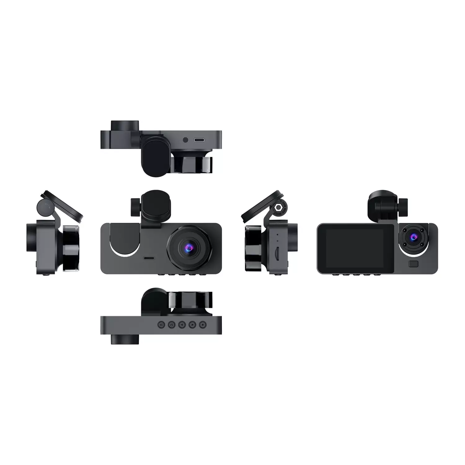 YK DESIGN Y15 | FULL HD 1080P 3 KAMERALI ARAÇ IÇİ DVR KAMERA | GERİ GÖRÜŞ DESTEKLİ, GECE GÖRÜŞLÜ, G-SENSÖRLÜ, 2.0