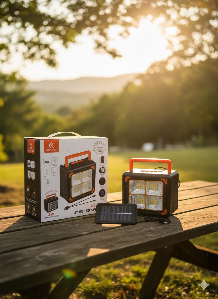 KATJMER KT-SP22 10W GÜÇLÜ SES/GÜNEŞ ENERJİLİ/LED LAMBA ÇOK AMAÇLI