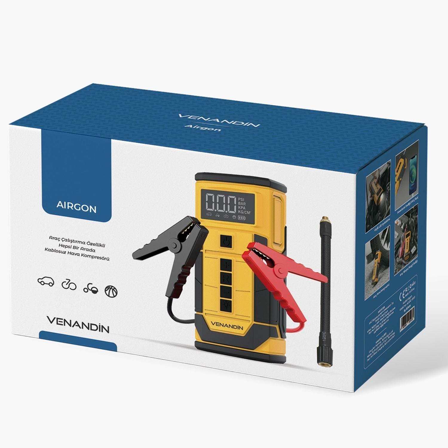 VENANDİN AIRGON-001 KOMPRESÖR AKÜ TAKVİYE CİHAZI 8.000MAH