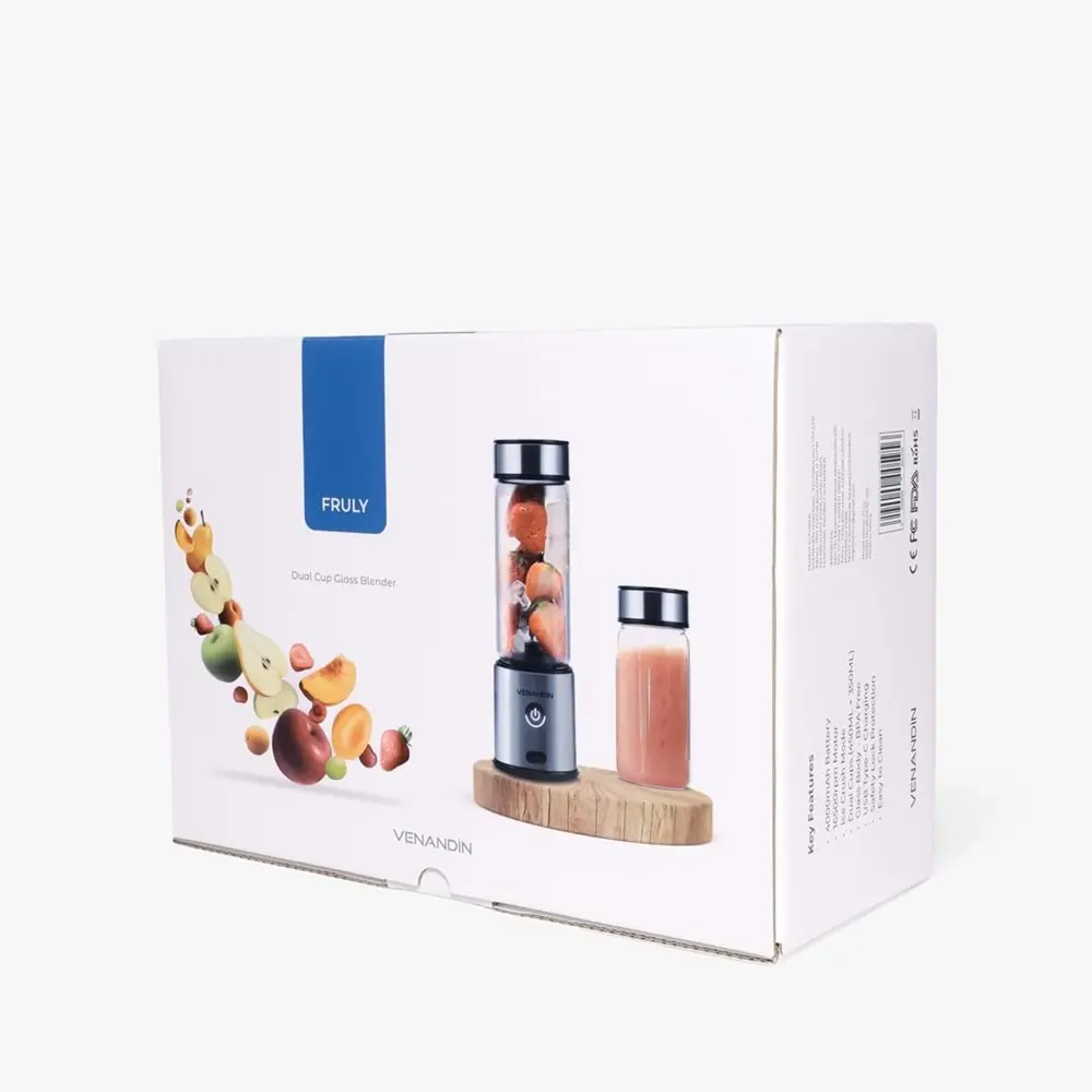 VENANDİN FRULY 450 ML TAŞINABİLİR ÇELİK GÖVDE TYPE-C ŞARJLI BLENDER VE SHAKE'N SMOOTHİES MEYVE