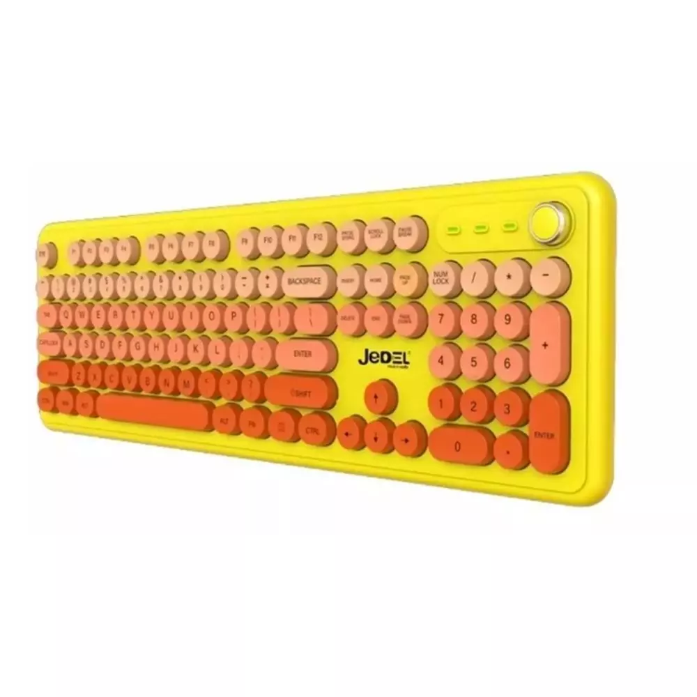 JEDEL-WKB104 (SARI) RENKLİ YUMUŞAK TUŞ BLUETOOTH/KABLOSUZ KLAVYE
