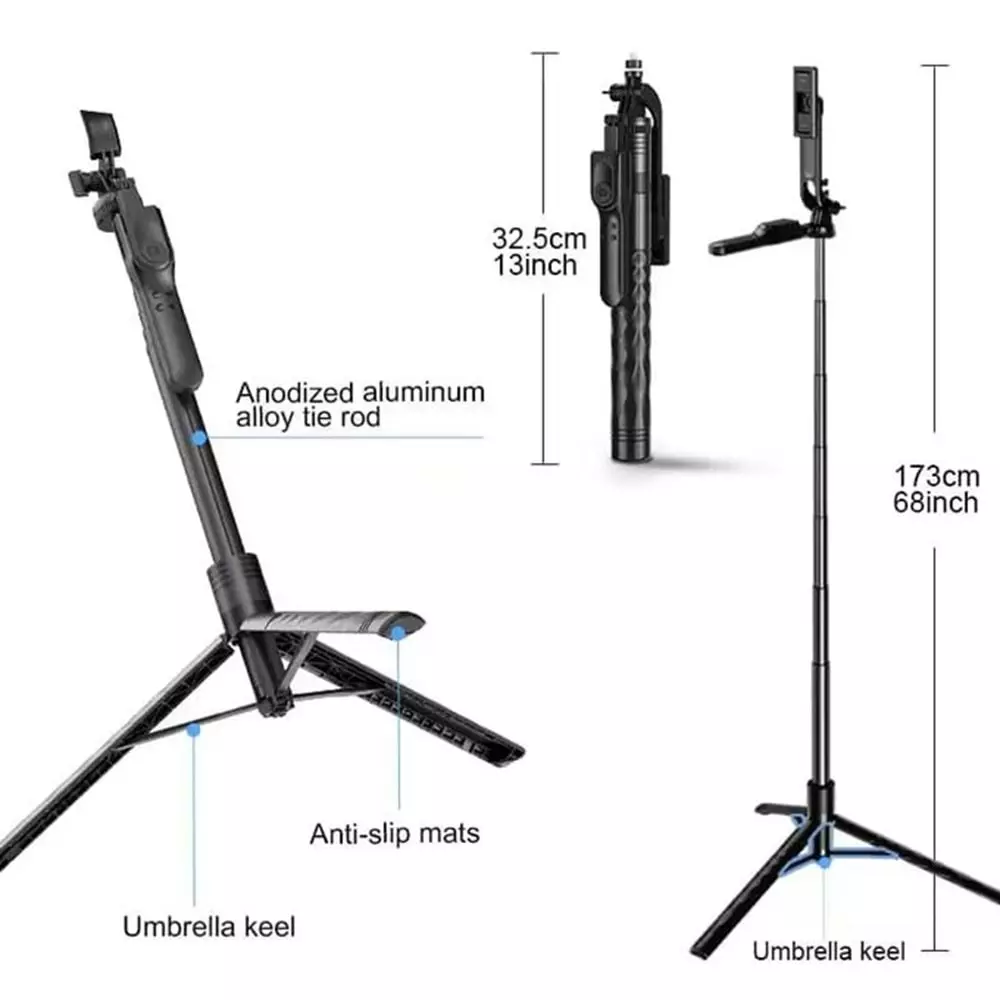 K29 ULTRA-LONG SELFİE STİCK TRİPOD 215CM UZUN