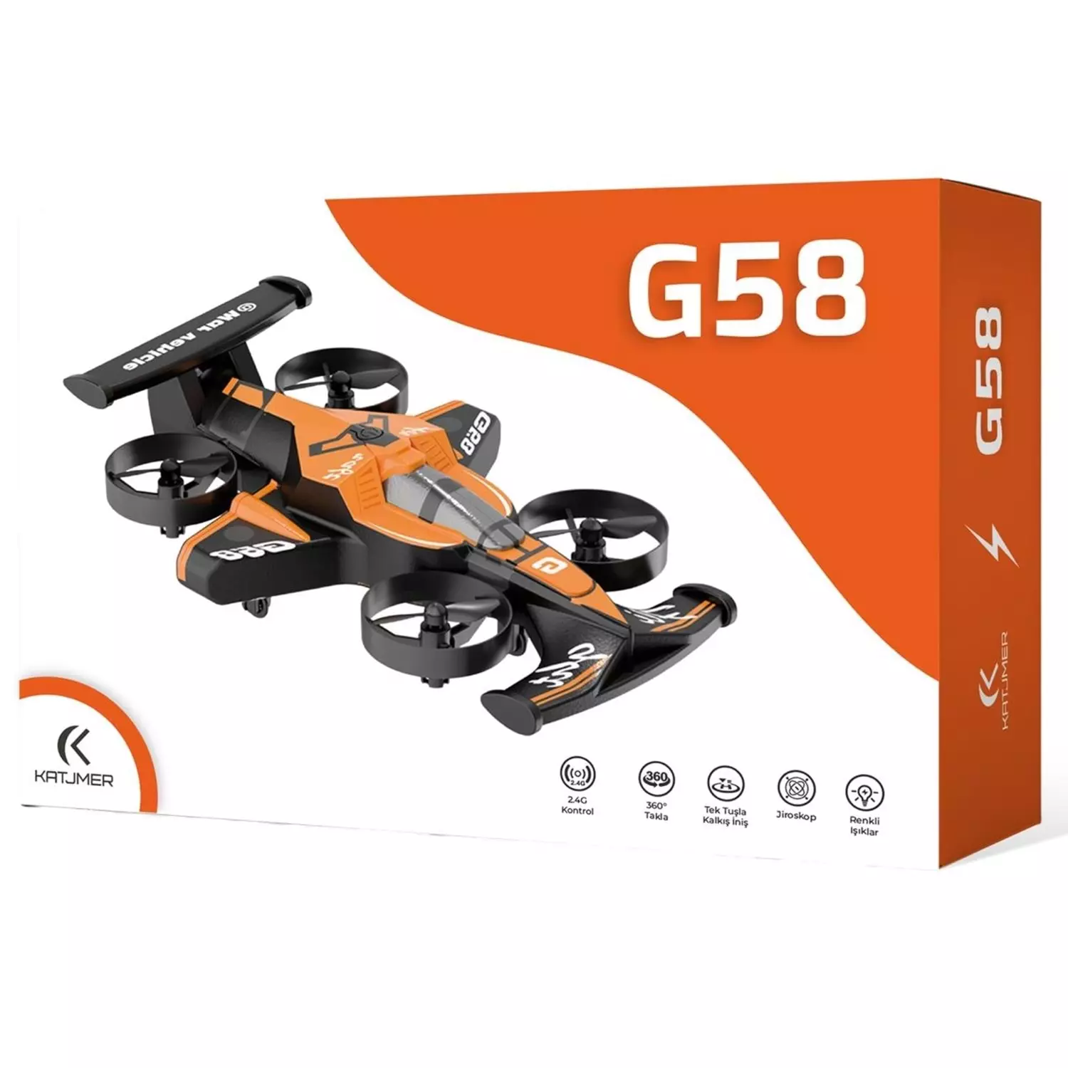 KATJMER G58 ARABA/UÇAK FLYİNG CLUB DAYANIKLI KÖPÜK GÖVDELİ 2.4GHZ KUMANDALI OYUNCAK(3BATARYA)