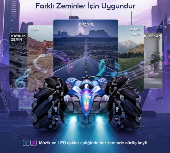 KATJMER D901 UZAKTAN KUMANDALI DRİFT DUBLÖR ARABA 360 DERECE HER YÖNE GİDEN OYUNCAK ARABA 