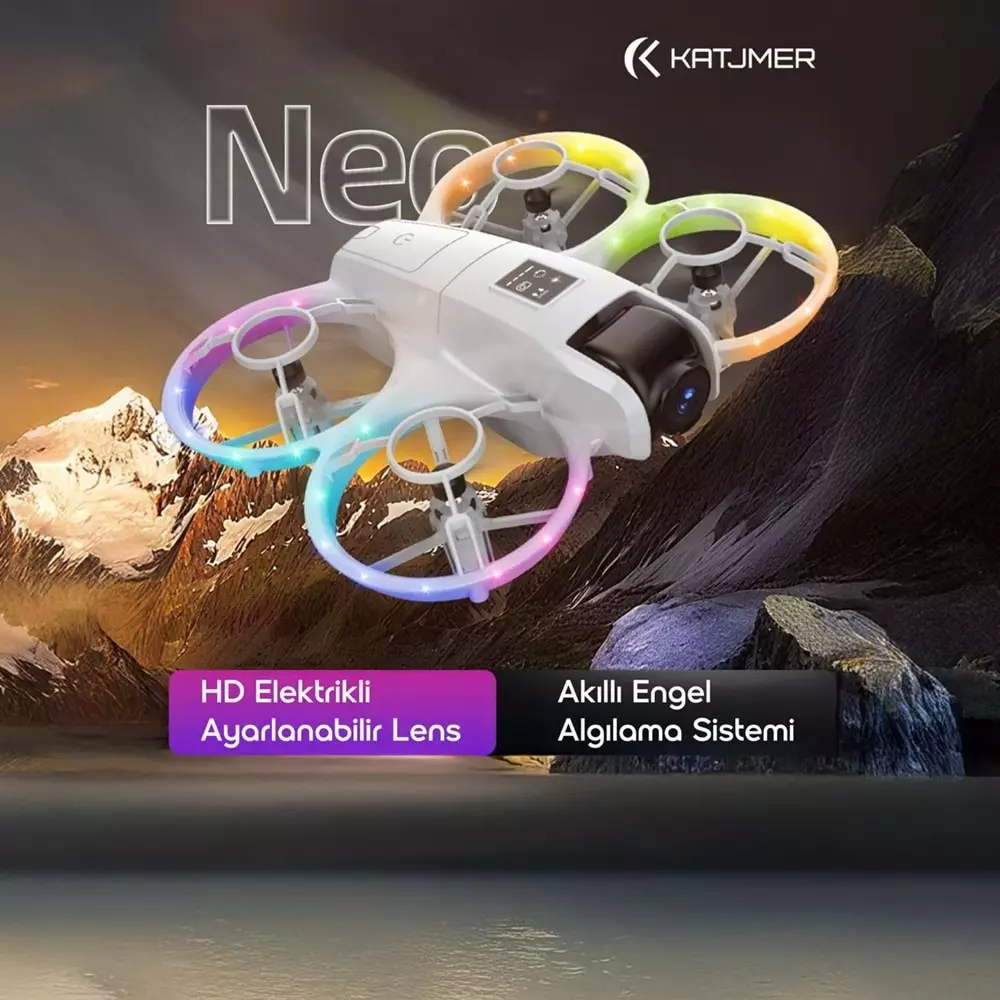 KATJMER NEO MİNİ FLY 300K 4 YÖNLÜ ENGEL ÖNLEME+OPTİK AKIŞ HOVER+3D TAKLALAR SUPER DRONE (2BATARYA)