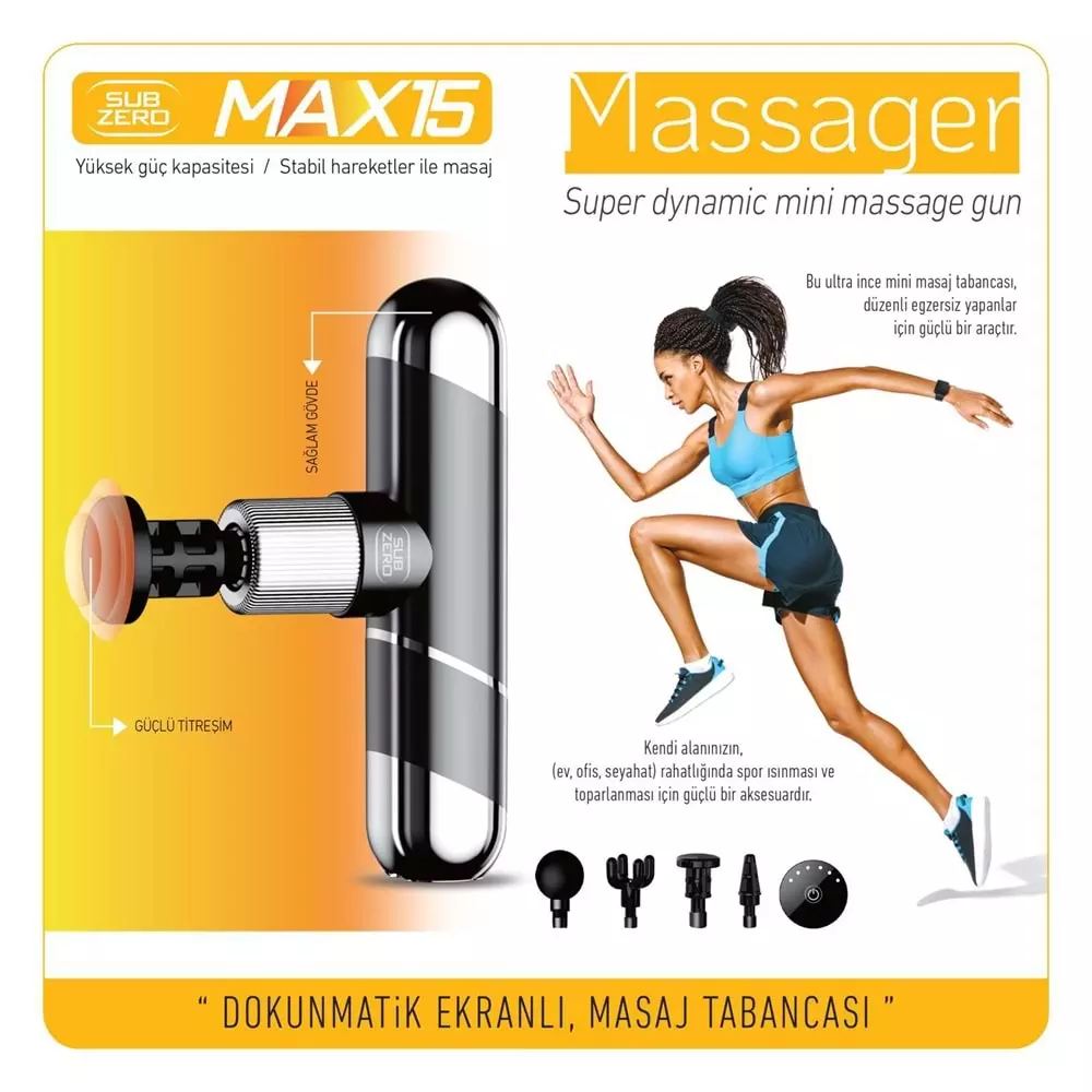 SUBZERO MAX15 MASAJ ALETİ 4 BAŞLIKLI DOKUNMATİK