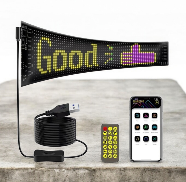 LED MADRİX LD40 ESNEK PANEL 8X35 CM 20X64 PİXEL KAYAN YAZI RGB TYPEC GİRİŞ