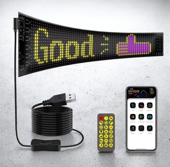 LED MADRİX LD60 ESNEK PANEL 20X133 CM 16X144 PİXSEL KAYAN YAZI RGB  GİRİŞ