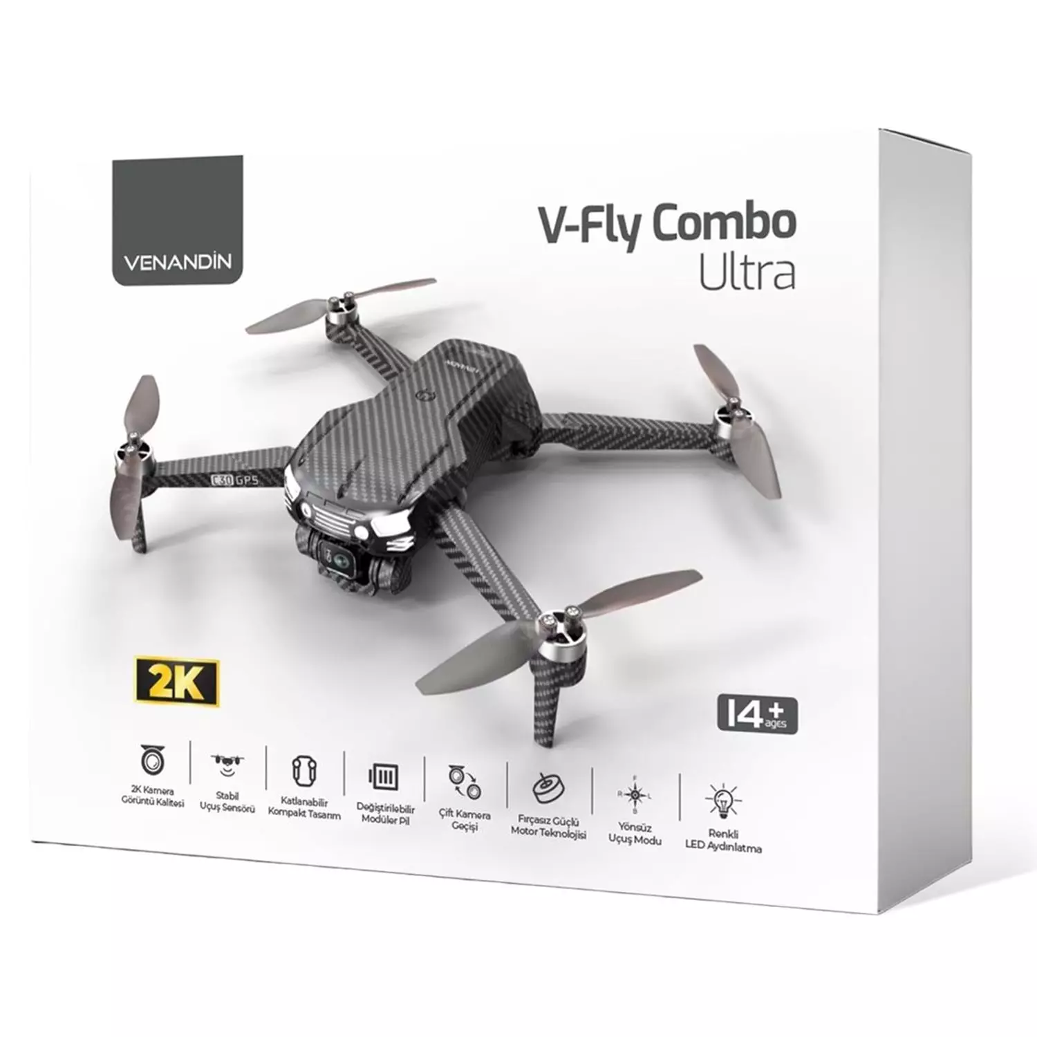 KATJMER V-FLY COMBO ULTRA 2K 4 YÖNLÜ ENGEL ÖNLEME+OPTİK AKIŞ HOVER+3D TAKLALAR SUPER DRONE GERİ DÖNÜŞ (2BATARYA)