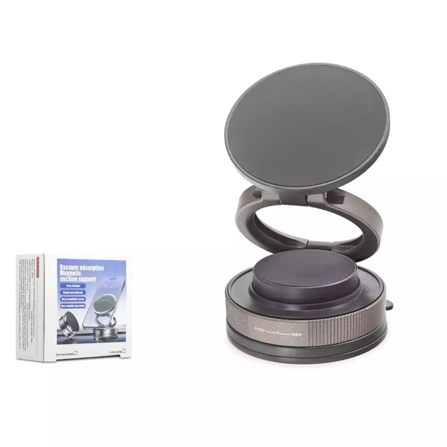 HADRON HDX8026 MAGSAFE UYUMLU VANTUZLU TELEFON TUTUCU ABS PLASTİK SİYAH