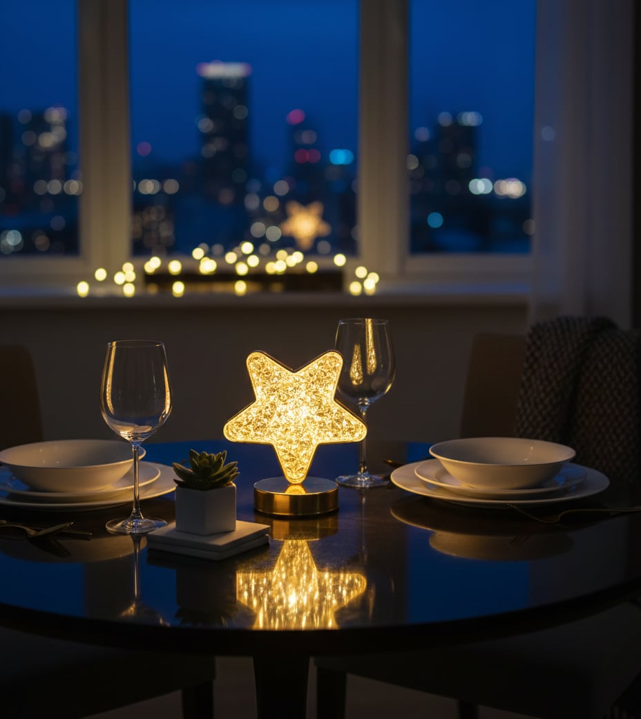 DEKORATİF YILDIZ MASA LAMBASI LED