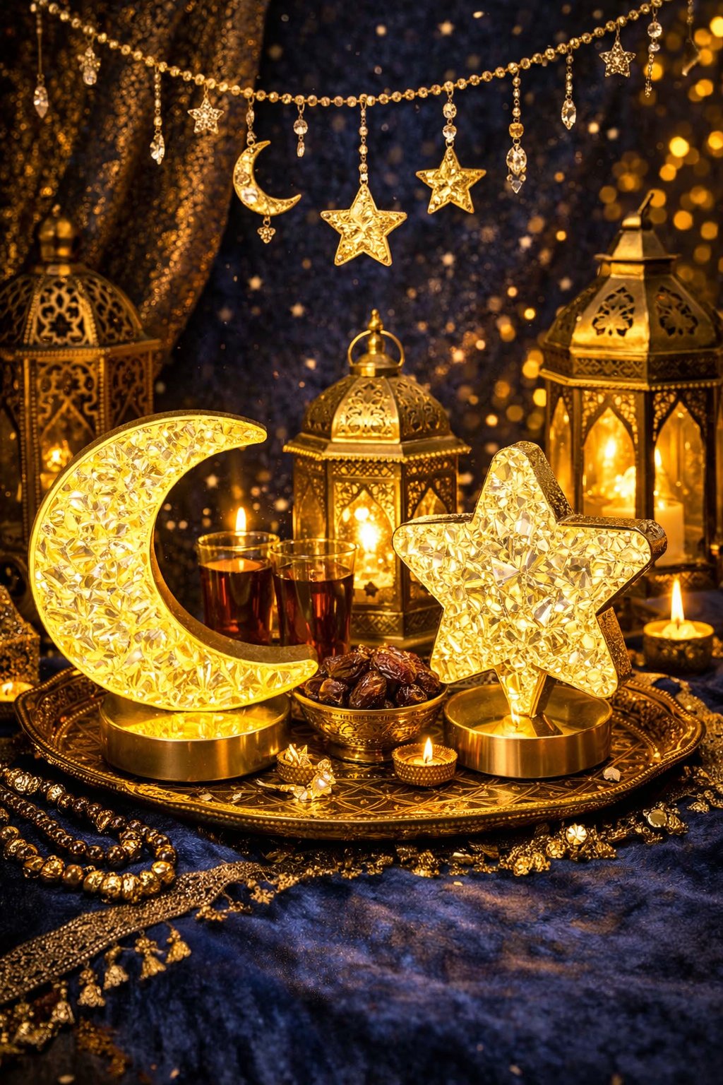 RAMAZANA ÖZEL AY YILDIZ MASA LAMBASI SETİ DOKUNMATİK 