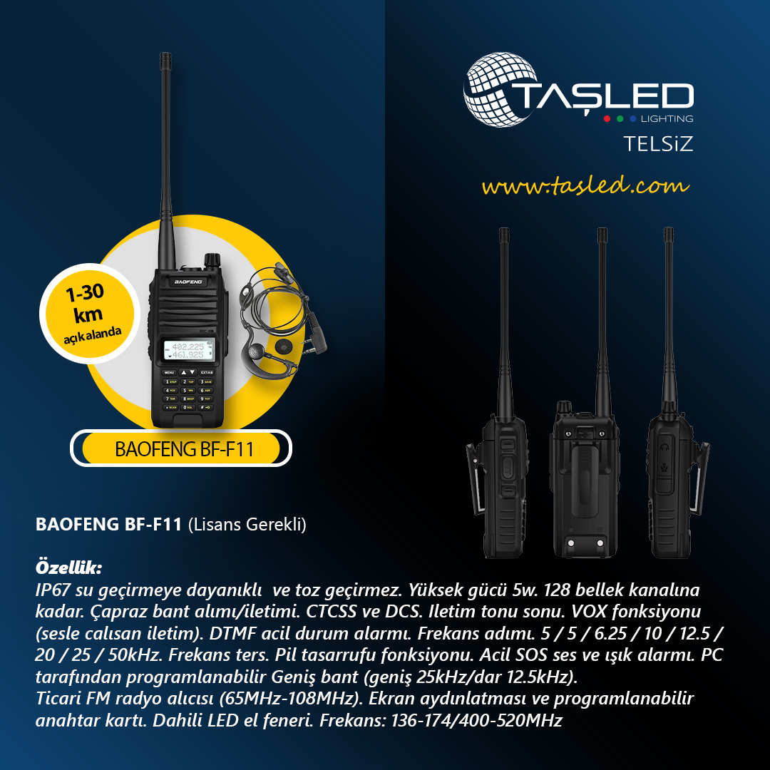 BAOFENG BF-F11 ELTELSİZİ 