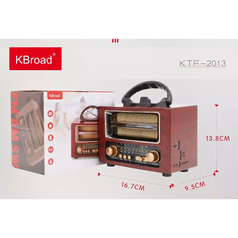 KBROAD KTF-2013 NOSTALJİ RADİO BLUETOOHLU 3'' 