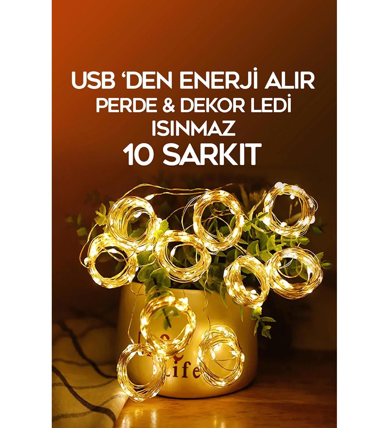 LEDİSON 3X3 PERİ PERDE LED USB GİRİŞLİ 