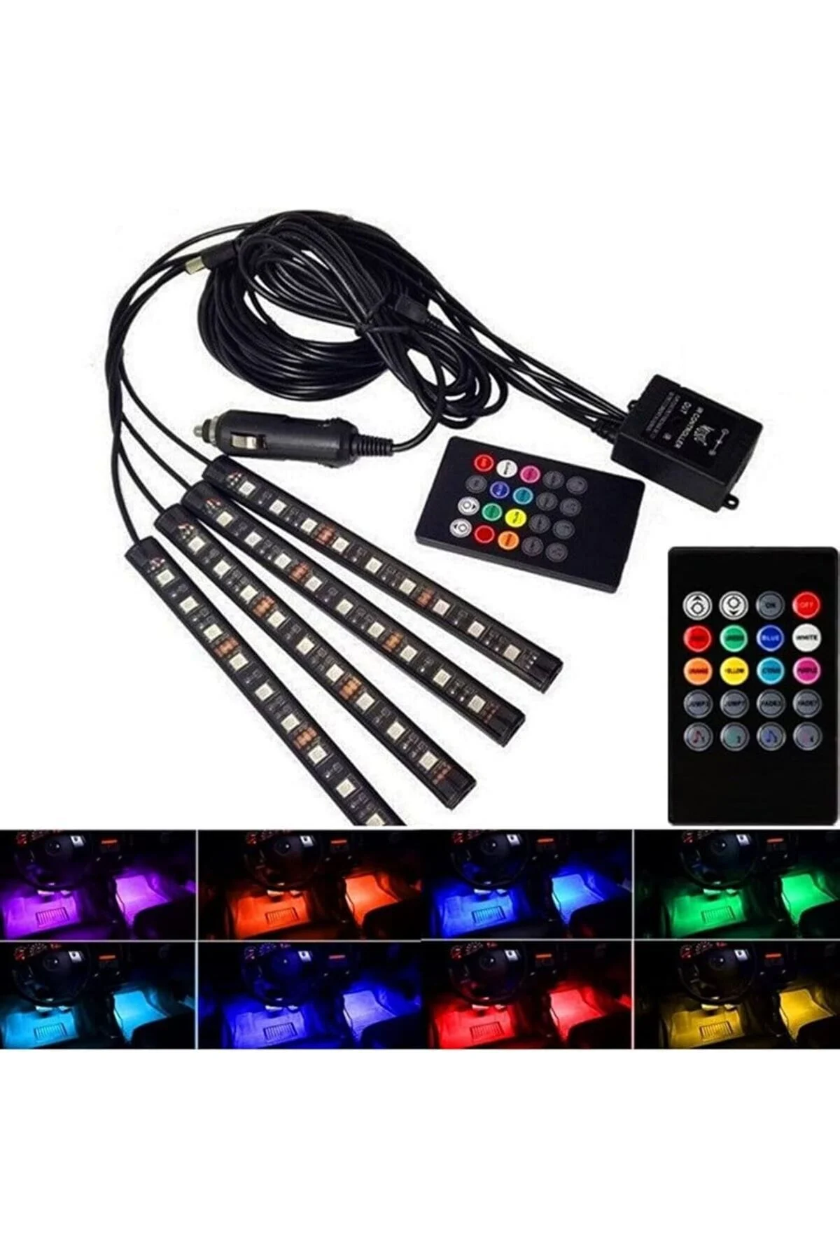 AYAK ALTI LED MÜZİK DUYARLI RGB KUMANDALI LED ÇAKMAKLIK GİRİŞLİ 