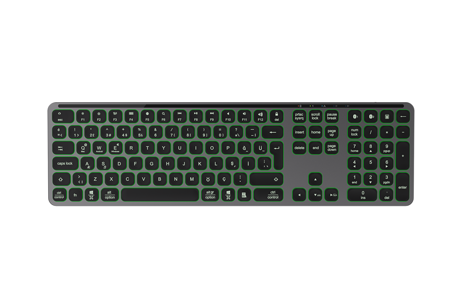 MONSTER PUSAT ALİMİNYUM KASA IŞIKLI RGB TYPEC ŞARJLI KLAVYE 